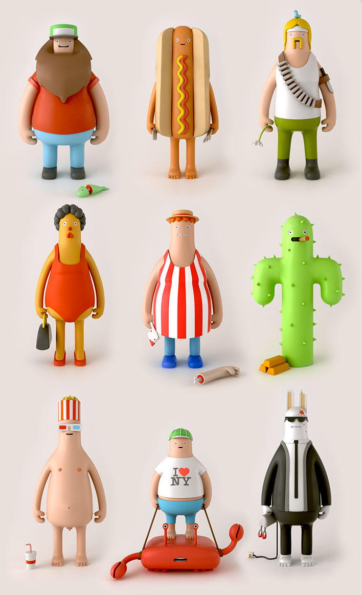 Yum Yum Heroes And Villains art toy designs